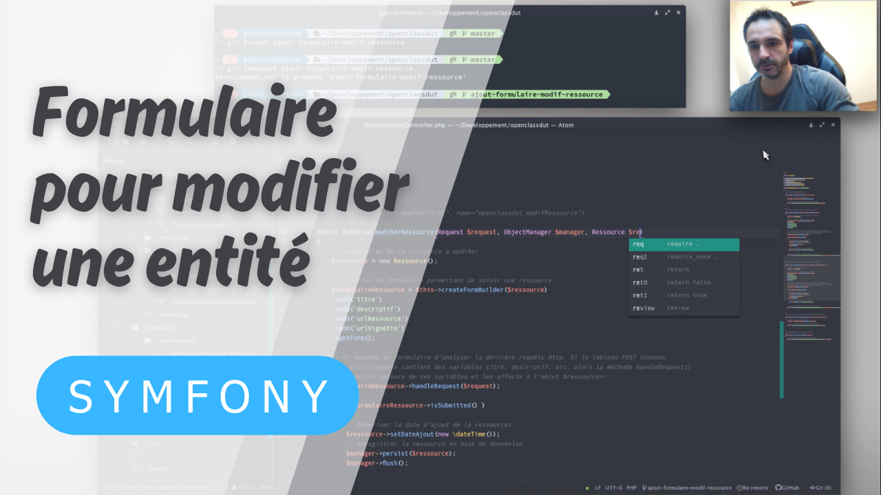 Formulaire pour modifier entite