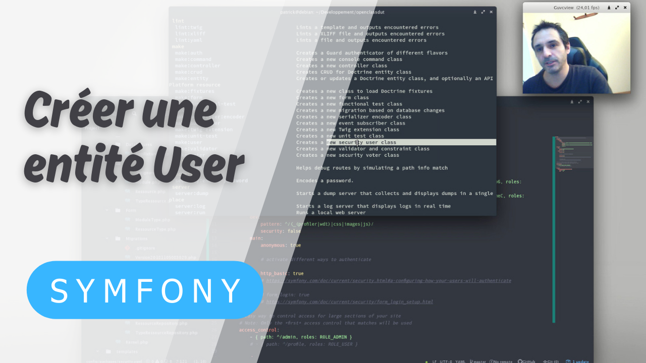 Creer une entite user