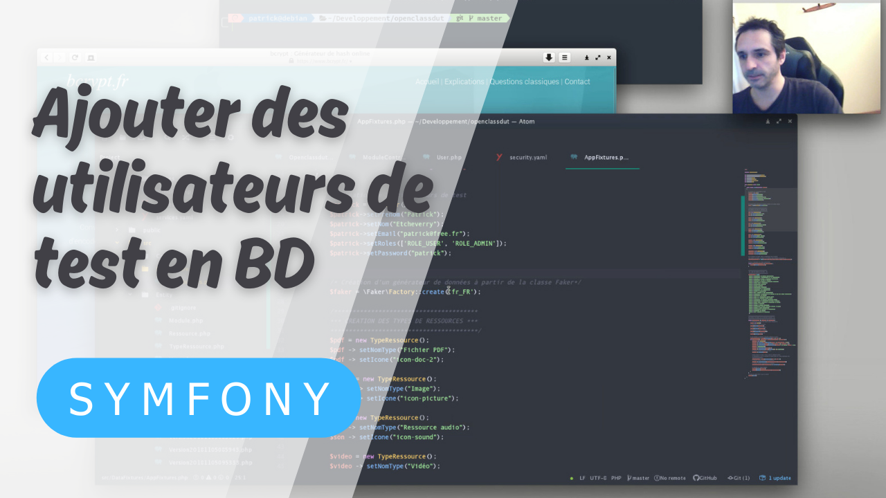 Ajout utilisateurs test en bd