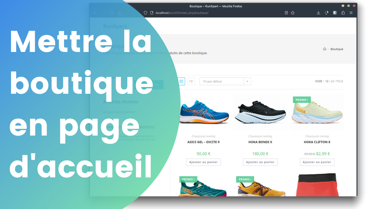 Mettre la boutique en page d accueil